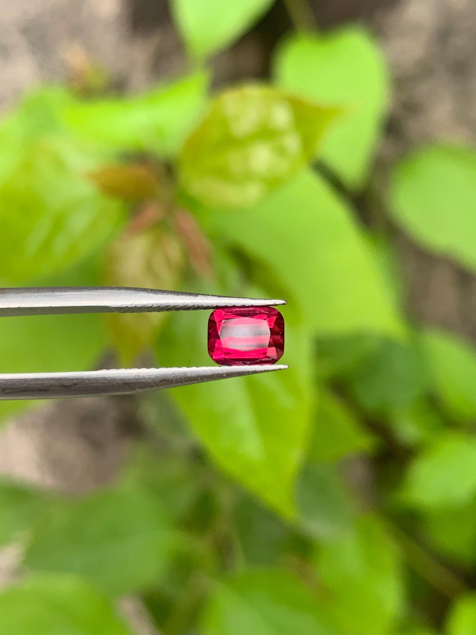 Natural Pink Red Spinel 0.9 Carat Cushion Cut Gemstone